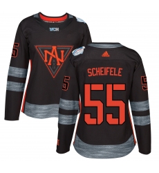 Women's Adidas Team North America #55 Mark Scheifele Authentic Black Away 2016 World Cup of Hockey Jersey