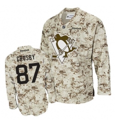 Men's Reebok Pittsburgh Penguins #87 Sidney Crosby Premier Camouflage NHL Jersey