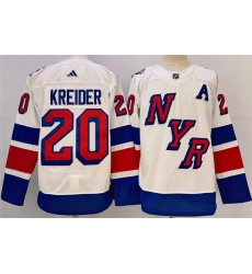 Men's New York Rangers #20 Chris Kreider White 2023-2024 Stadium Series Stitched Jersey