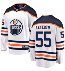 Youth Edmonton Oilers #55 Mark Letestu Fanatics Branded White Away Breakaway NHL Jersey