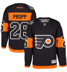 Men's Reebok Philadelphia Flyers #26 Brian Propp Authentic Black 2017 Stadium Series NHL Jersey