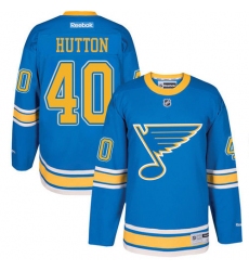 Men's Reebok St. Louis Blues #40 Carter Hutton Premier Blue 2017 Winter Classic NHL Jersey