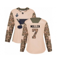 Women's St. Louis Blues #7 Joe Mullen Authentic Navy Blue Alternate 2019 Stanley Cup Final Bound Hockey Jersey