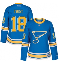Women's Reebok St. Louis Blues #18 Tony Twist Premier Blue 2017 Winter Classic NHL Jersey
