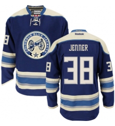 Men's Reebok Columbus Blue Jackets #38 Boone Jenner Premier Navy Blue Third NHL Jersey