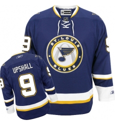 Women's Reebok St. Louis Blues #9 Scottie Upshall Premier Navy Blue Third NHL Jersey