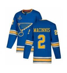 Men's St. Louis Blues #2 Al Macinnis Authentic Navy Blue Alternate 2019 Stanley Cup Champions Hockey Jersey