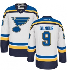 Women's Reebok St. Louis Blues #9 Doug Gilmour Authentic White Away NHL Jersey