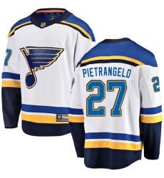 Youth St. Louis Blues #27 Alex Pietrangelo Fanatics Branded White Away Breakaway NHL Jersey