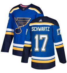 Men's Adidas St. Louis Blues #17 Jaden Schwartz Premier Royal Blue Home NHL Jersey