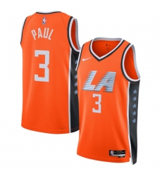 Men's Los Angeles Clippers #3 Chris Paul Orange 2025-26 City Edition Swingman Stitched Jersey