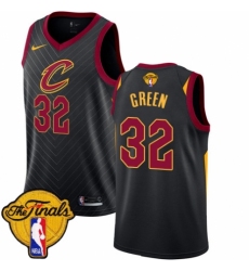 Men's Nike Cleveland Cavaliers #32 Jeff Green Swingman Black 2018 NBA Finals Bound NBA Jersey Statement Edition