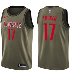 Men's Nike Houston Rockets #17 PJ Tucker Swingman Green Salute to Service NBA Jersey