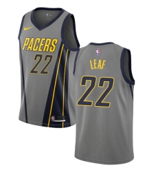 Youth Nike Indiana Pacers #22 T. J. Leaf Swingman Gray NBA Jersey - City Edition