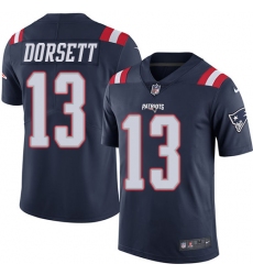 Men's Nike New England Patriots #13 Phillip Dorsett Limited Navy Blue Rush Vapor Untouchable NFL Jersey