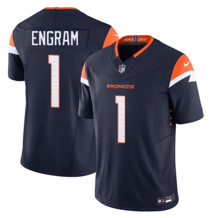 Men's Denver Broncos #1 Evan Engram Navy F.U.S.E. Vapor Limited Football Stitched Jersey