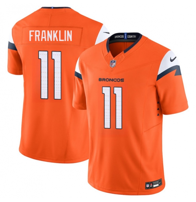 Men's Denver Broncos #11 Troy Franklin Orange 2025 F.U.S.E. Vapor Limited Football Stitched Jersey