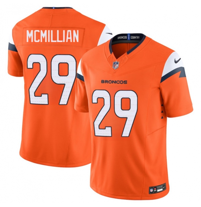 Men's Denver Broncos #29 Ja'Quan McMillan Orange 2025 F.U.S.E. Vapor Limited Football Stitched Jersey