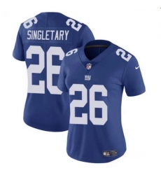 Women's New York Giants #26 Devin Singletary Blue Vapor Stitched Jersey(Run Small)