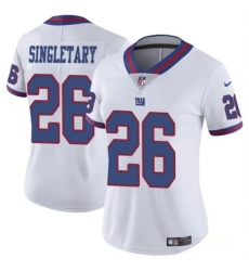 Women's New York Giants #26 Devin Singletary White Color Rush Stitched Jersey(Run Small)