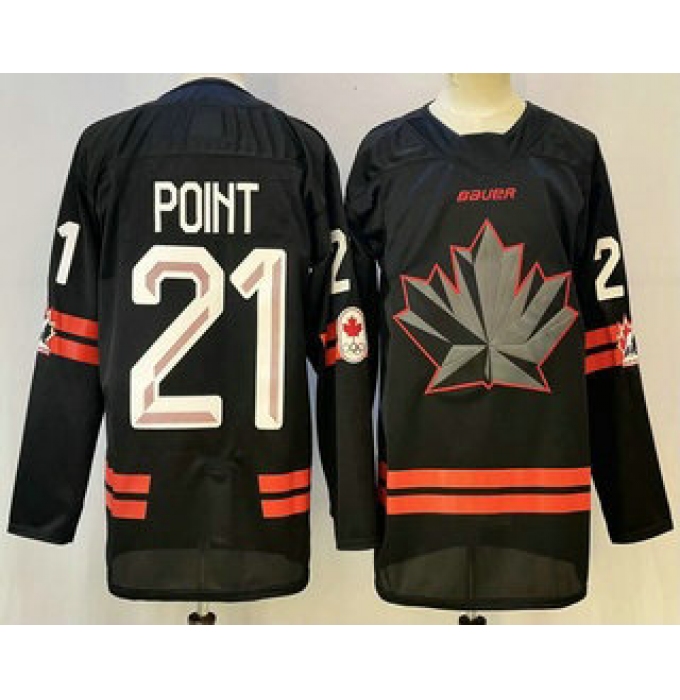 Men's Canada Hockey #21 Brayden Point Black Stitched Jersey
