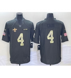 Men's New Orleans Saints #4 Derek Carr Black Anthracite 2016 Salute To Service Stitched NFL Nike Limited Jersey