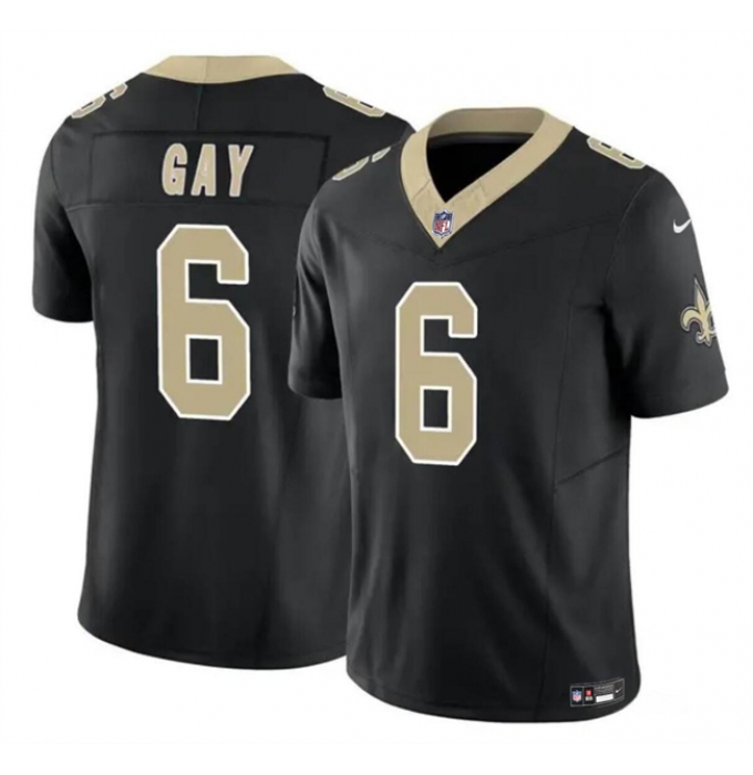 Men's New Orleans Saints #6 Willie Gay White 2023 F.U.S.E. Vapor Limited Football Stitched Jersey