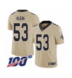 Youth New Orleans Saints #53 A.J. Klein Limited Gold Inverted Legend 100th Season Football Jersey