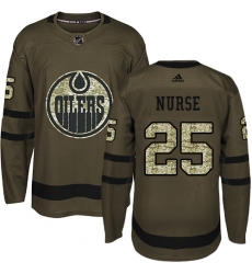Youth Adidas Edmonton Oilers #25 Darnell Nurse Authentic Green Salute to Service NHL Jersey