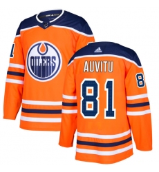Youth Adidas Edmonton Oilers #81 Yohann Auvitu Authentic Orange Home NHL Jersey