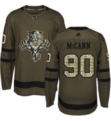 Youth Adidas Florida Panthers #90 Jared McCann Premier Green Salute to Service NHL Jersey