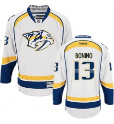 Men's Reebok Nashville Predators #13 Nick Bonino Authentic White Away NHL Jersey