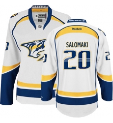 Women's Reebok Nashville Predators #20 Miikka Salomaki Authentic White Away NHL Jersey