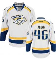 Men's Reebok Nashville Predators #46 Pontus Aberg Authentic White Away NHL Jersey