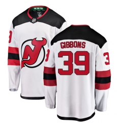 Men's New Jersey Devils #39 Brian Gibbons Fanatics Branded White Away Breakaway NHL Jersey
