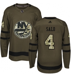 Youth Adidas New York Islanders #4 Robin Salo Premier Green Salute to Service NHL Jersey