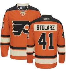 Men's Reebok Philadelphia Flyers #41 Anthony Stolarz Premier Orange New Third NHL Jersey