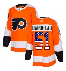 Men's Adidas Philadelphia Flyers #51 Cole Bardreau Authentic Orange USA Flag Fashion NHL Jersey
