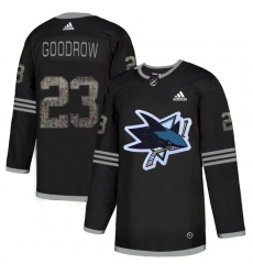 Men's Adidas San Jose Sharks #23 Barclay Goodrow Black Authentic Classic Stitched NHL Jersey
