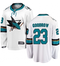 Youth San Jose Sharks #23 Barclay Goodrow Fanatics Branded White Away Breakaway NHL Jersey
