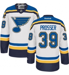 Women's Reebok St. Louis Blues #39 Nate Prosser Authentic White Away NHL Jersey