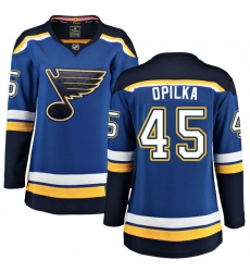 Women's St. Louis Blues #45 Luke Opilka Fanatics Branded Royal Blue Home Breakaway NHL Jersey