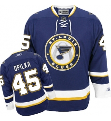 Youth Reebok St. Louis Blues #45 Luke Opilka Premier Navy Blue Third NHL Jersey