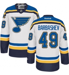Men's Reebok St. Louis Blues #49 Ivan Barbashev Authentic White Away NHL Jersey
