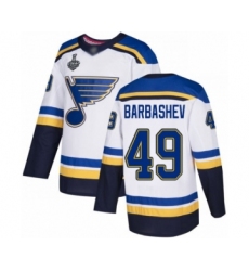 Youth St. Louis Blues #49 Ivan Barbashev Authentic White Away 2019 Stanley Cup Final Bound Hockey Jersey