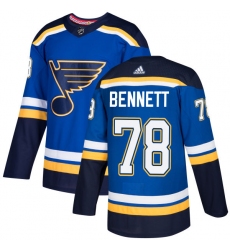 Youth Adidas St. Louis Blues #78 Beau Bennett Authentic Royal Blue Home NHL Jersey