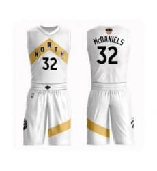Men's Toronto Raptors #32 KJ McDaniels Swingman White 2019 Basketball Finals Bound Suit Jersey - City Edition