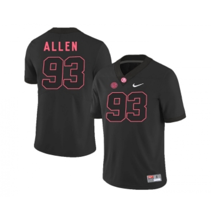 Alabama Crimson Tide 93 Jonathan Allen Black College Football Jersey
