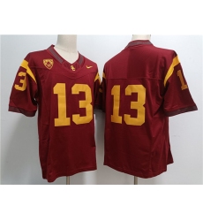 Men's USC Trojans #13 Caleb Williams Red Stitched Jersey