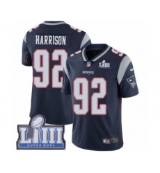Men's Nike New England Patriots #92 James Harrison Navy Blue Team Color Vapor Untouchable Limited Player Super Bowl LIII Bound NFL Jersey